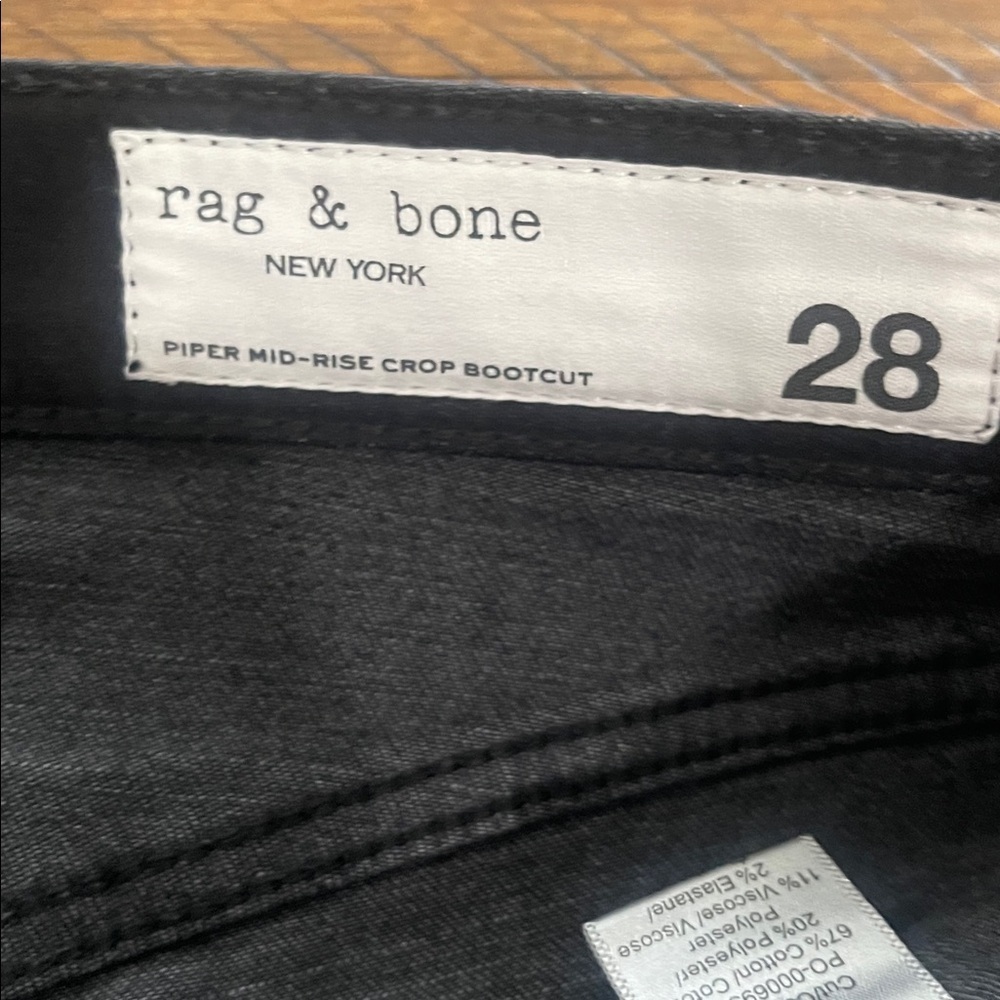 rag & bone Piper mid rise  Crop Bootcut Jeans Black size 28 - Picture 9 of 15